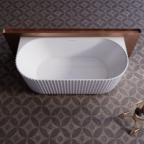 Vasca 170x80 Jeorgia a parete in acrilico cannettato bianco lucido