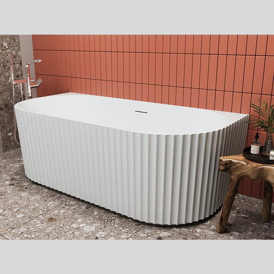 Vasca 170x80 Jeorgia a parete in acrilico cannettato bianco lucido