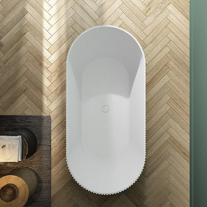 Vasca 170x80 Jeorgia freestanding in acrilico cannettato bianco lucido