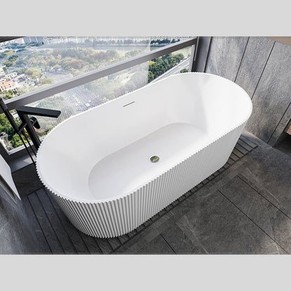 Vasca 170x80 Jeorgia freestanding in acrilico cannettato bianco lucido