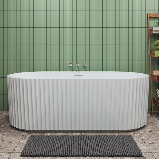 Vasca 170x80 Jeorgia freestanding in acrilico cannettato bianco opaco