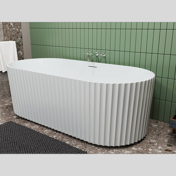Vasca 170x80 Jeorgia freestanding in acrilico cannettato bianco opaco