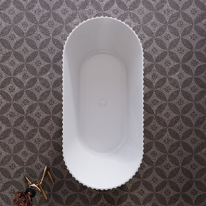 Vasca 170x80 Jeorgia freestanding in acrilico cannettato bianco opaco