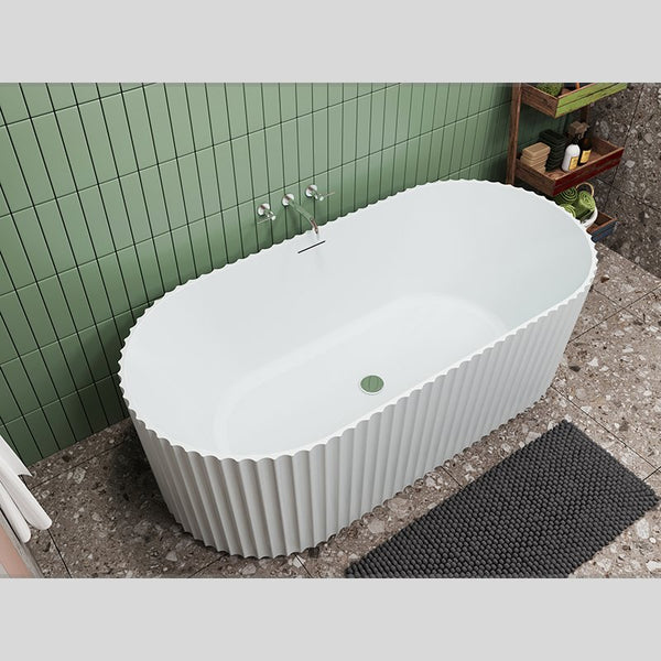 Vasca 170x80 Jeorgia freestanding in acrilico cannettato bianco opaco
