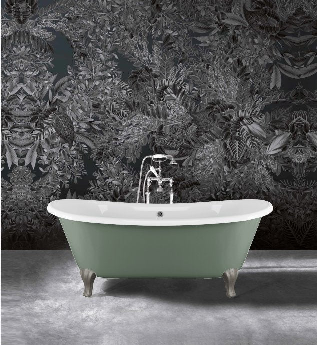 Devon&Devon Admiral Vasca 182x81 freestanding in ghisa visto dall'alto con superficie e piletta di scarico - Devon Devon