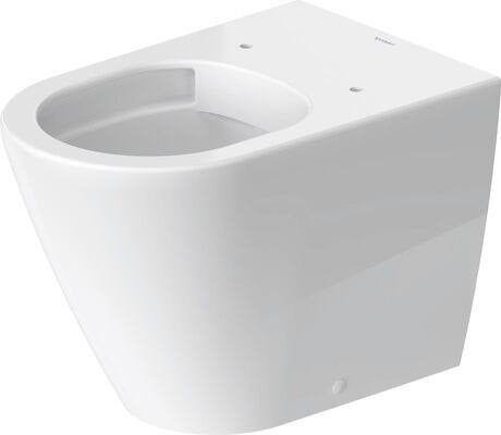 Vaso A Pavimento Senza Brida a Cacciata Scarico Orizzontale in ceramica ambientato su piano bagno con accessori