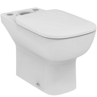Vaso con sedile per Cassetta non inclusa Bianco Esedra ambientato su piano bagno con accessori