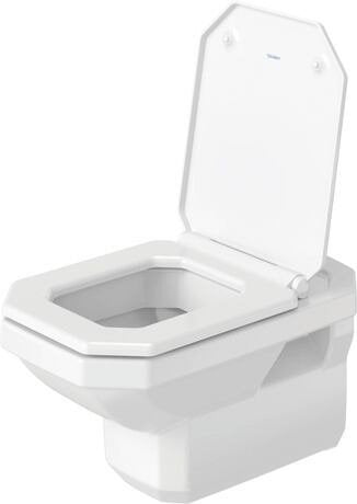 Vaso Sospeso classico a Cacciata senza sedile in ceramica, vista laterale del profilo e della forma