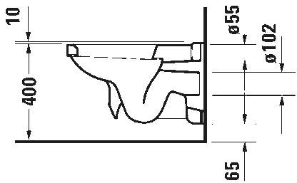 Vaso Sospeso classico a Cacciata senza sedile in ceramica bianco 018209 serie 1930 Duravit