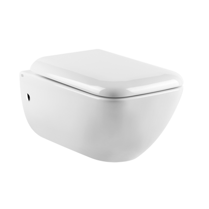 Vaso sospeso con sedile soft close in ceramica bianco europe lucido