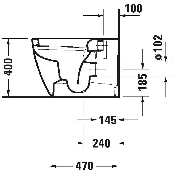 Vaso wc filo parete a cacciata Scarico Orizzontale Bianco Me By Starck 2169090000 Duravit