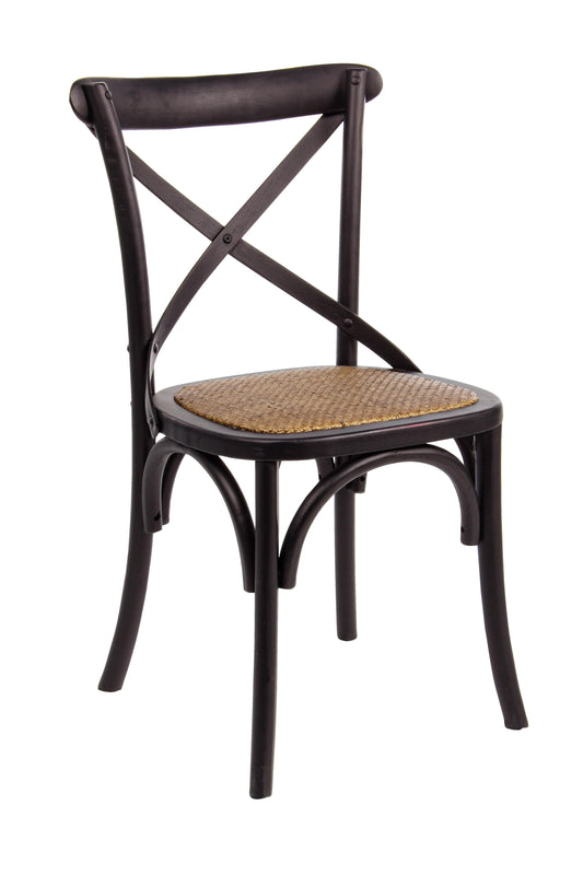 Andrea Bizzotto Cross Country sedia in rattan naturale e legno nero 0743234