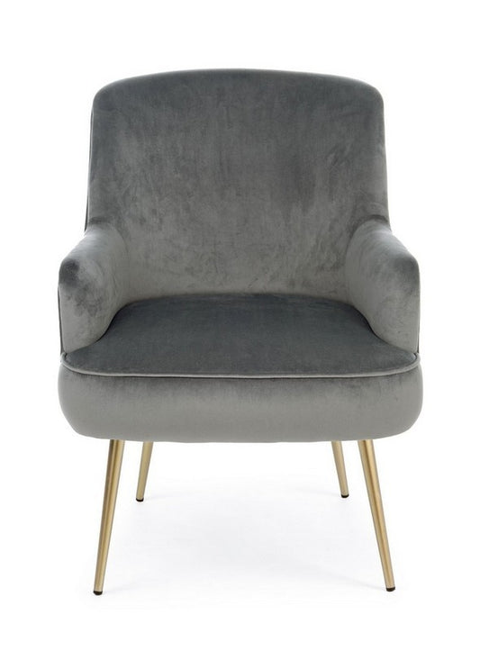 Andrea bizzotto Clelia poltrona atmosphere effetto velluto grigio 0743445