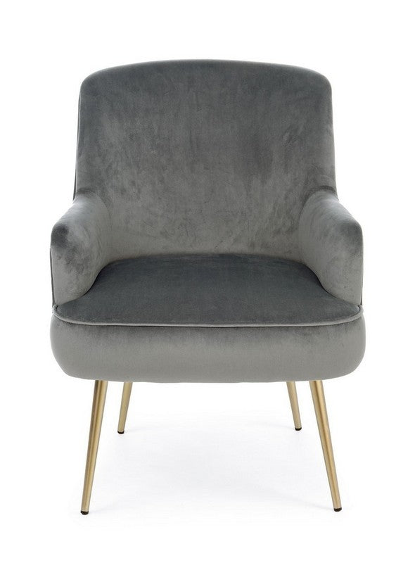 Andrea bizzotto Clelia poltrona atmosphere effetto velluto grigio 0743445