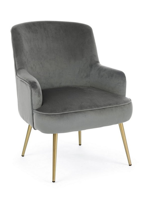 Andrea bizzotto Clelia poltrona atmosphere effetto velluto grigio 0743445