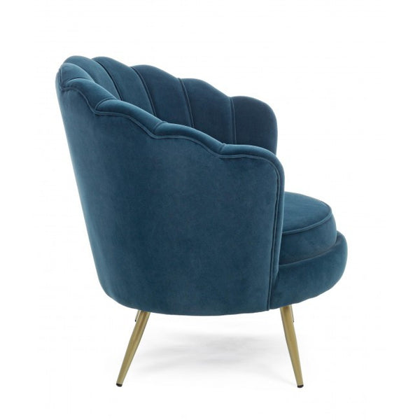 Andrea Bizzotto Giliola poltrona atmosphere effetto velluto blu pavone 0743682
