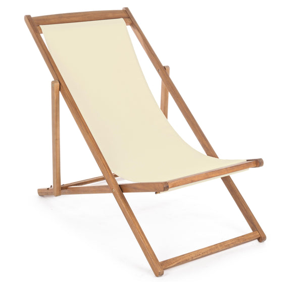 Andrea Bizzotto Noemi Relax sedia sdraio ecru crema in legno 0805987