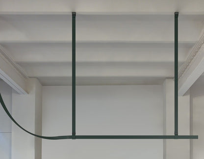 Flos Belt Lampada sospesa 200x150 cm in Alluminio e Pelle Naturale verde