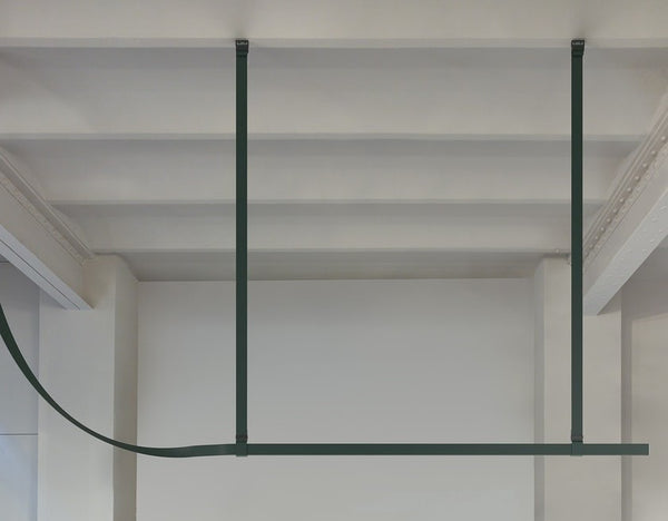 Flos Belt Lampada sospesa 200x150 cm in Alluminio e Pelle Naturale verde
