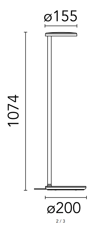 Flos Oblique Floor Lampada Marrone opaco Top a pavimento Brown, particolare del diffusore luminoso