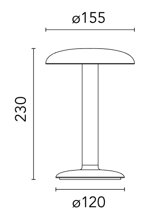 Flos Gustave Lampada ricaricabile 2700K 159 LM interno, particolare del diffusore luminoso