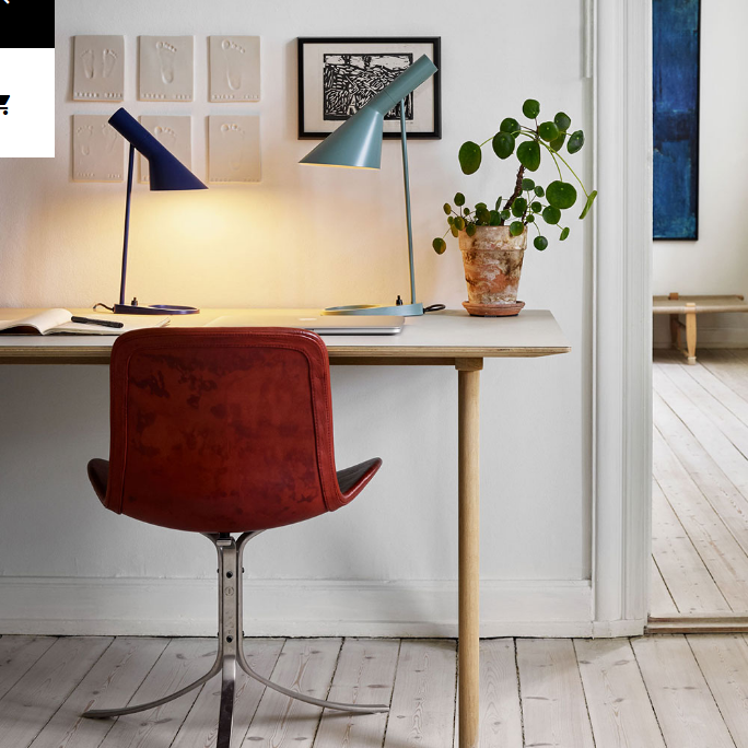 Louis Poulsen AJ Mini Table Lampada Da Tavolo Blu notte Midnight Blue, particolare del diffusore luminoso
