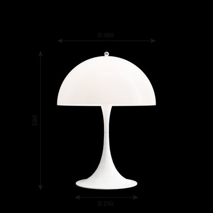 Louis Poulsen Panthella Table Lampada Da Tavolo 28W E27 bianco opalino