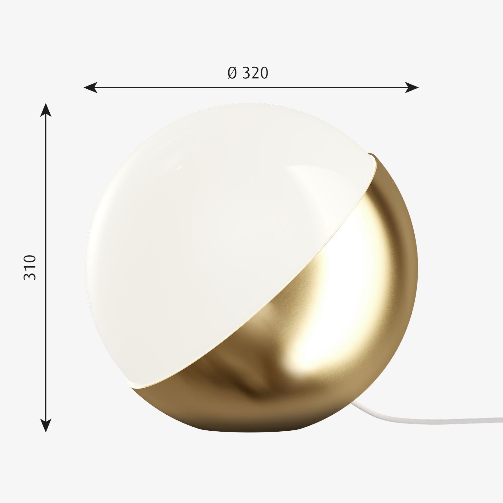 Louis Poulsen Vl Studio Lampada da tavolo pavimento ottone Brass spenta, dettaglio del corpo lampada e dei materiali