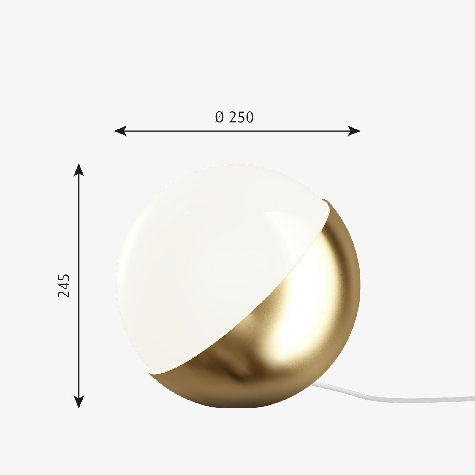 Louis Poulsen Vl Studio Lampada da tavolo pavimento Ottone Brass, vista posteriore con attacco elettrico