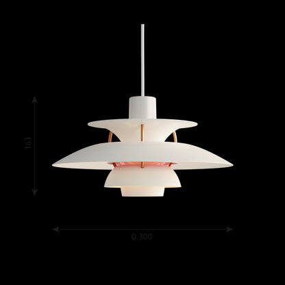 Lampada da soffitto A Sospensione 20W E14 bianco moderno PH 5 Mini Louis Poulsen