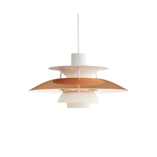 Louis Poulsen PH 5 Mini Lampada a Sospensione rame Copper accesa in ambiente, design e diffusione della luce