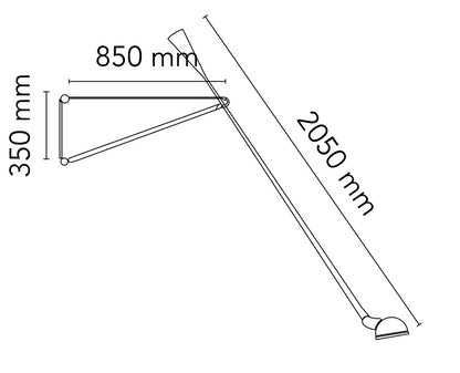 Flos 265 Lampada da parete 205 cm orientabile a luce diretta 75W Chromatica