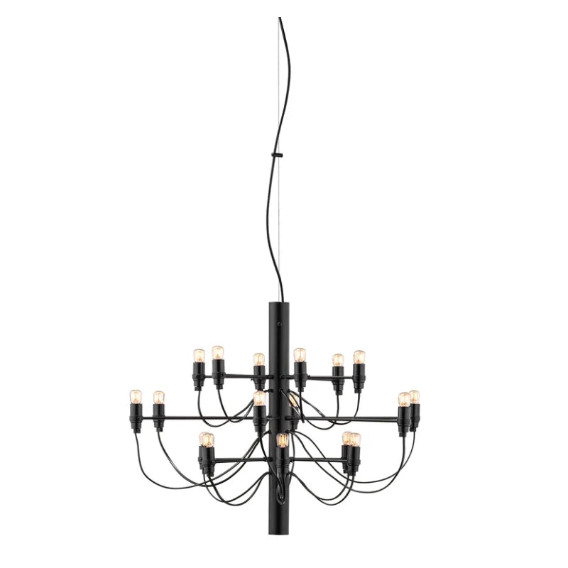 Flos 2097/18 Clear Bulbs Lampada a sospensione 69 cm a bulbi trasparenti e luce diffusa Nero Opaco