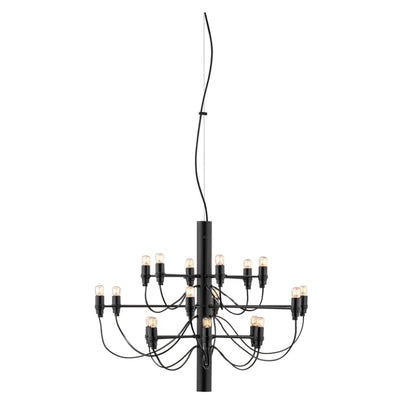 Flos 2097/18 Clear Bulbs Lampada a sospensione 69 cm a bulbi trasparenti e luce diffusa Nero Opaco