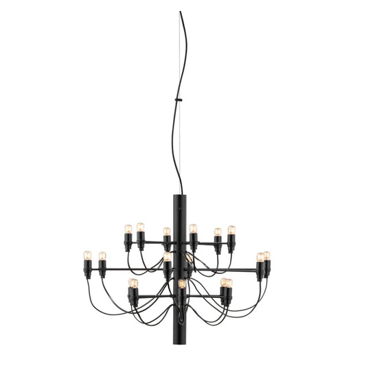 Flos 2097/18 Clear Bulbs Lampada a sospensione 69 cm a bulbi trasparenti e luce diffusa Nero Opaco