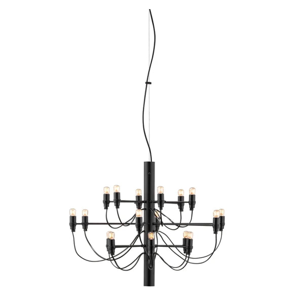 Flos 2097/18 Clear Bulbs Lampada a sospensione 69 cm a bulbi trasparenti e luce diffusa Nero Opaco