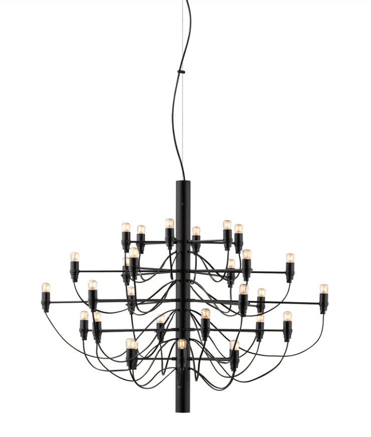 Flos 2097/30 Clear Bulbs Lampada a sospensione 88 cm a bulbi trasparenti nero opaco