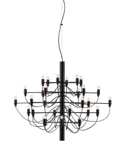 Flos 2097/30 Clear Bulbs Lampada a sospensione 88 cm a bulbi trasparenti nero opaco
