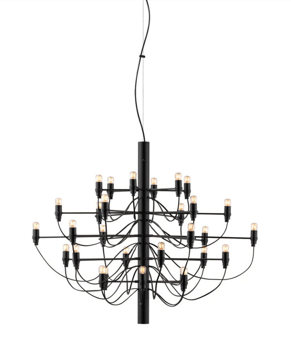 Flos 2097/30 Clear Bulbs Lampada a sospensione 88 cm a bulbi trasparenti nero opaco