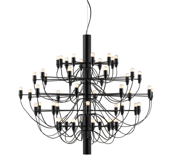 Flos 2097/50 Frosted Bulbs Lampadario 100 cm a bulbi opachi ottone nero opaco