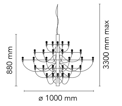 Flos 2097/50 Clear Bulbs Lampada a sospensione 100 cm a bulbi trasparenti cromo