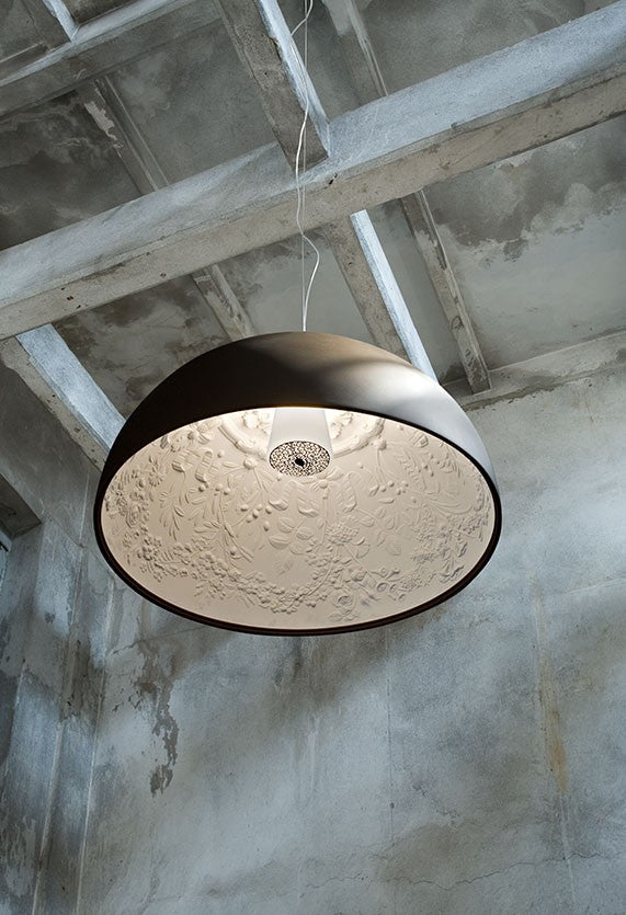 Flos Skygarden 2 Lampada 90 cm sospesa Ruggine spenta, dettaglio del corpo lampada e dei materiali