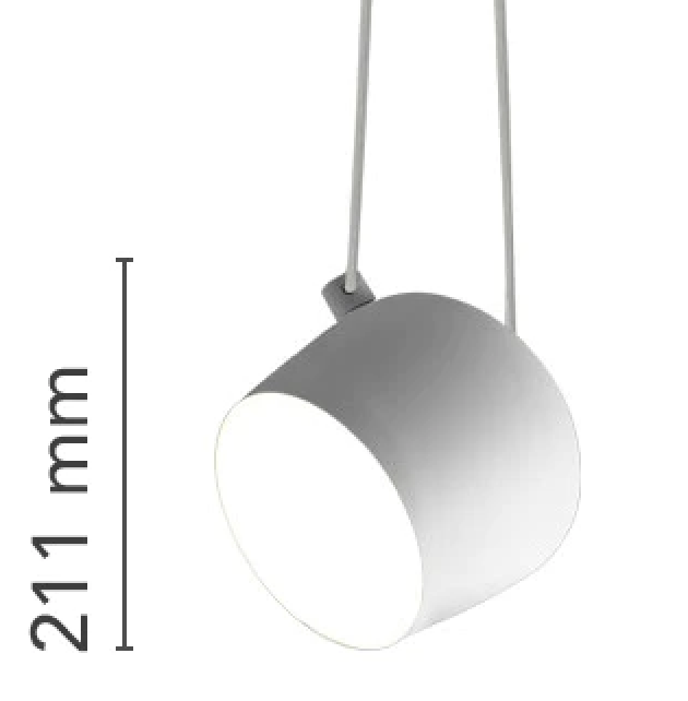 Flos Aim Lampada a sospensione 24 cm orientabile Grigio, particolare del diffusore luminoso