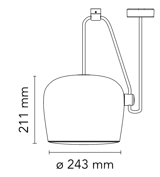 Flos Aim Lampada a sospensione Nero cavo 9 metri, particolare del diffusore luminoso