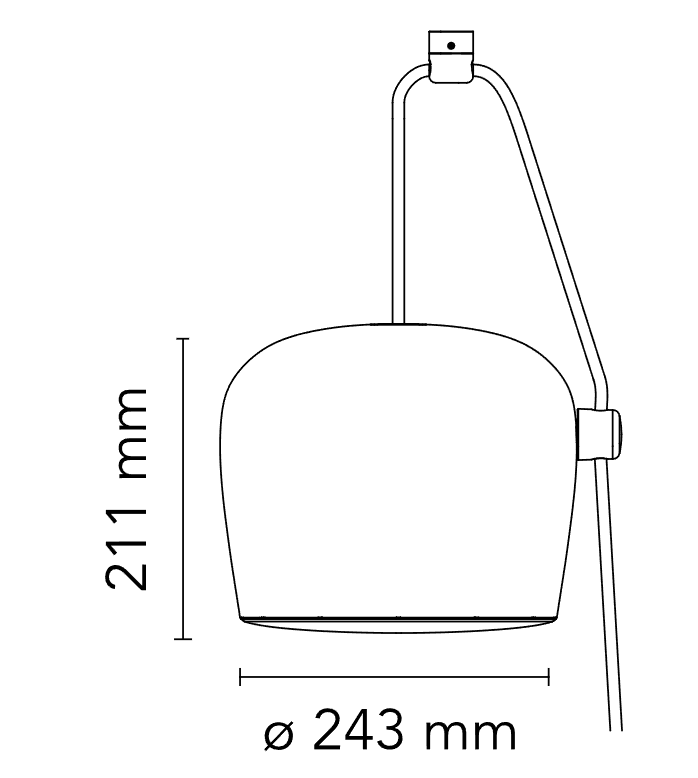 Flos Aim Lampada a sospensione Ivy Anodized spenta, dettaglio del corpo lampada e dei materiali