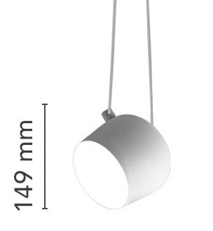 Flos Aim Small Lampada a sospensione Light Silver Light Silver Anodize, particolare del diffusore luminoso
