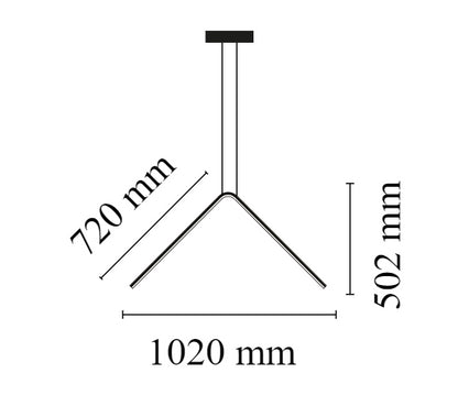 Flos Arrangements Broken Line Lampada a sospensione 102 cm Nero Opaco
