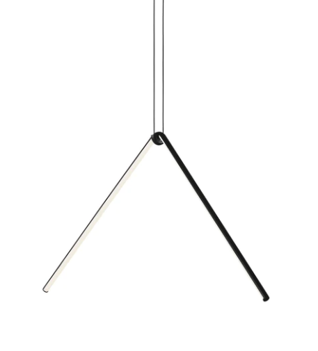 Flos Arrangements Broken Line Lampada 102 cm a sospensione in alluminio e opaco accesa in ambiente, design e diffusione...