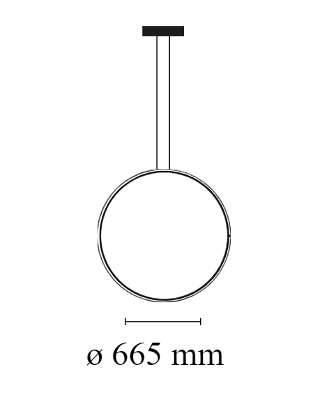 FLOS Arrangements Round Medium Lampada 66 cm sospesa nero, particolare del diffusore luminoso
