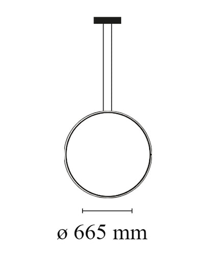 FLOS Arrangements Round Medium Lampada sospesa 66 cm a luce diffusa in alluminio nero opaco
